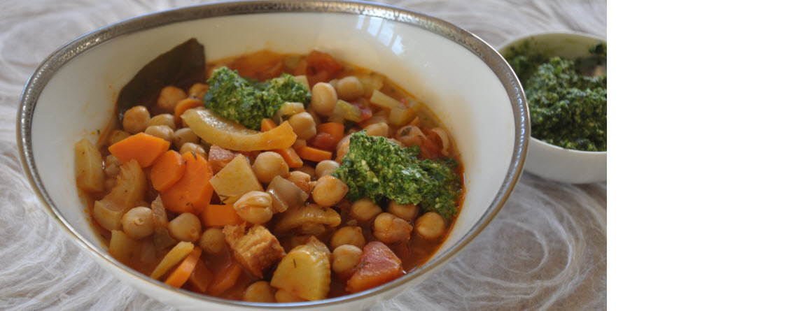 Navigating the Death of a Loved One, Grief & Ordinary Vegan Tuscan Chickpea, Tomato & Bread Soup with Basil Pesto